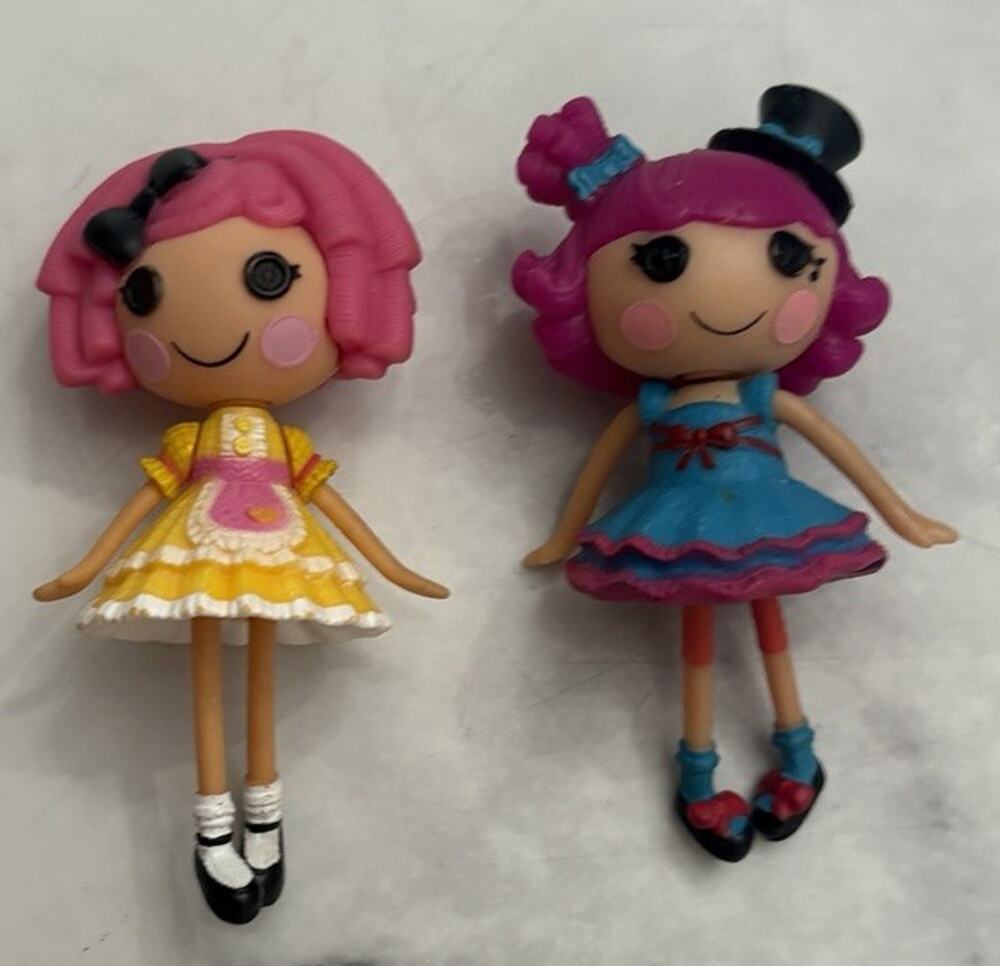 SET OF 2 LALALOOPSY BUTTON EYES 3'' PVC MINI DOLL w/ ARTICULATION BY MGA D